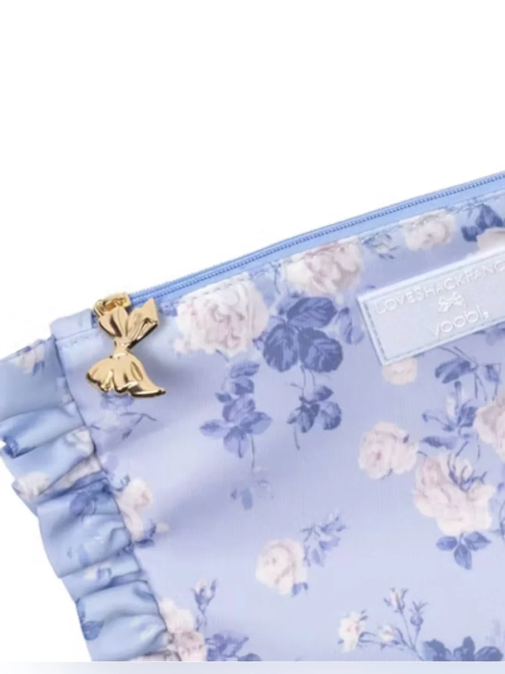 🩶LoveShackFancy x Target - Yoobi Everblooming Rosettes Flat Zip Pecil Case - NWT